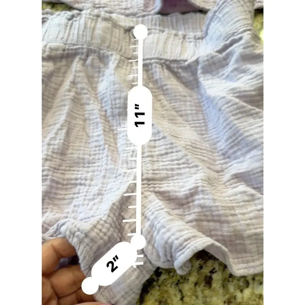 Universal Thread V-Neck Top & Gauze Shorts Set Size XS Lilac Purple Matching Set